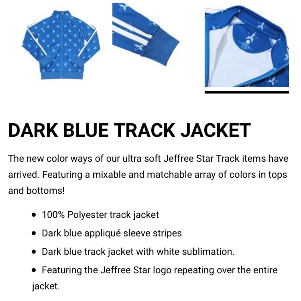 Jeffree Star dark blue track jacket - Picture 3 of 6